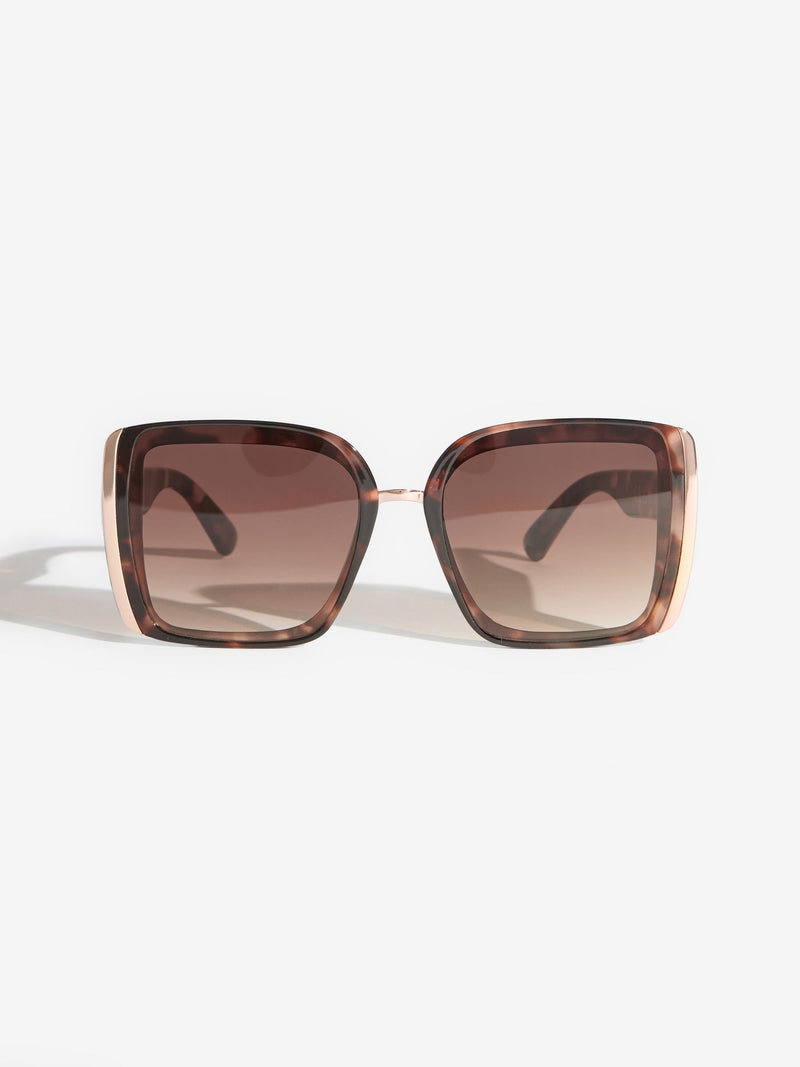 Love & Roses sunglasses brown chunky oversized square - British product