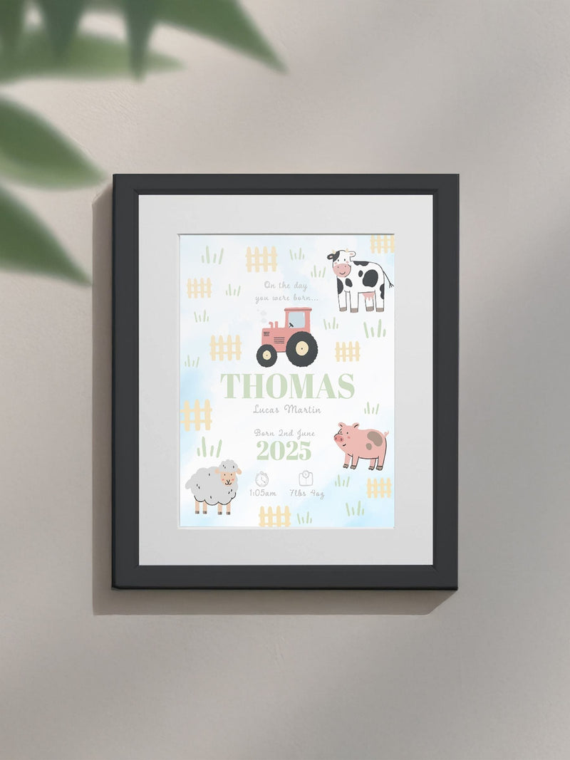 Jonnys Sister Personalised Farmyard Framed Print 12 x 10 inches, imported from the UK