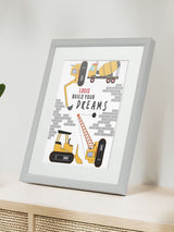 Next Jonnys Sister Personalised Construction Childrens Nursery Framed Print 12 x 10 inches- Buy online at McGrocer