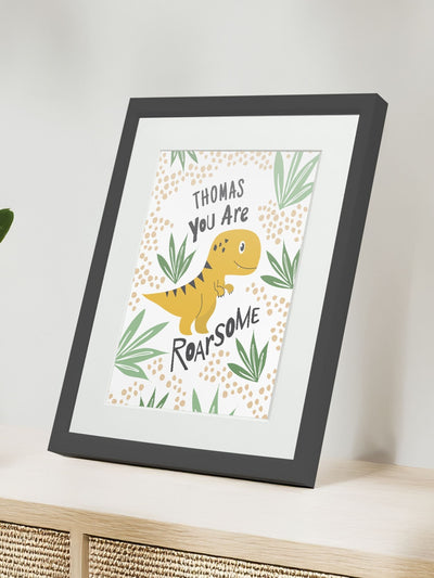 Next Jonnys Sister Personalised Dinosaur Childrens Nursery Framed Print 12 x 10 Inches- Buy online at McGrocer