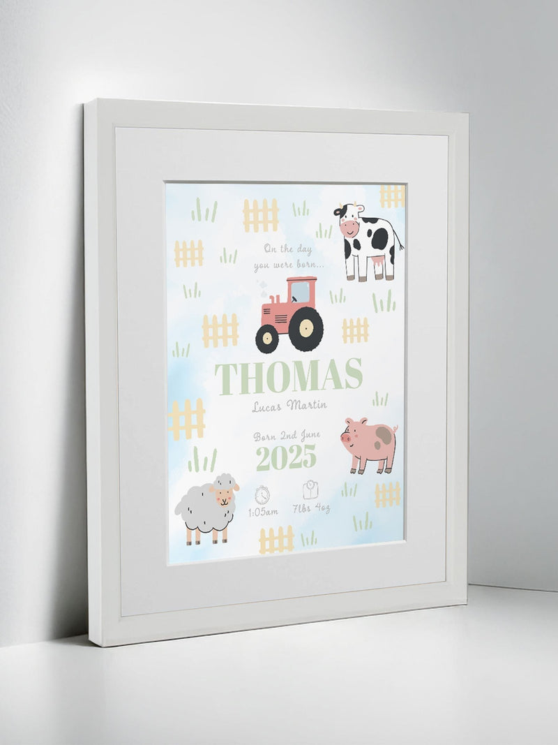 Jonnys Sister farmyard framed print 12 x 10 inches, imported from the UK