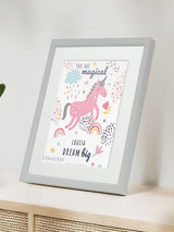 Next Jonnys Sister Personalised Unicorn Framed Print Nursery Wall Art 12x10 inch- Buy online at McGrocer