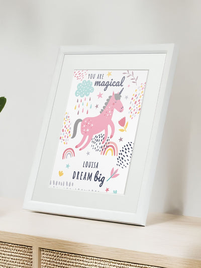Next Jonnys Sister Personalised Unicorn Children's Framed Print 12 x 10 inches- Buy online at McGrocer