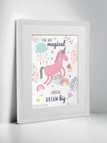 Jonnys Sister personalised unicorn framed print 12 x 10 inches, imported from the UK