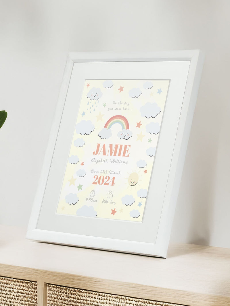 Jonnys Sister Personalised Rainbow Framed Print 12x10 inches, imported from the UK
