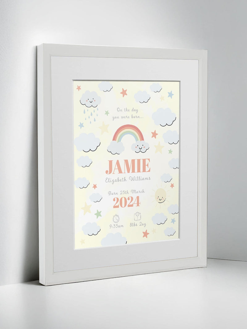 Jonnys Sister Personalised Rainbow Framed Print 12x10 inches, imported from the UK