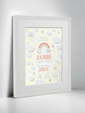 Jonnys Sister Personalised Rainbow Framed Print 12x10 inches, imported from the UK