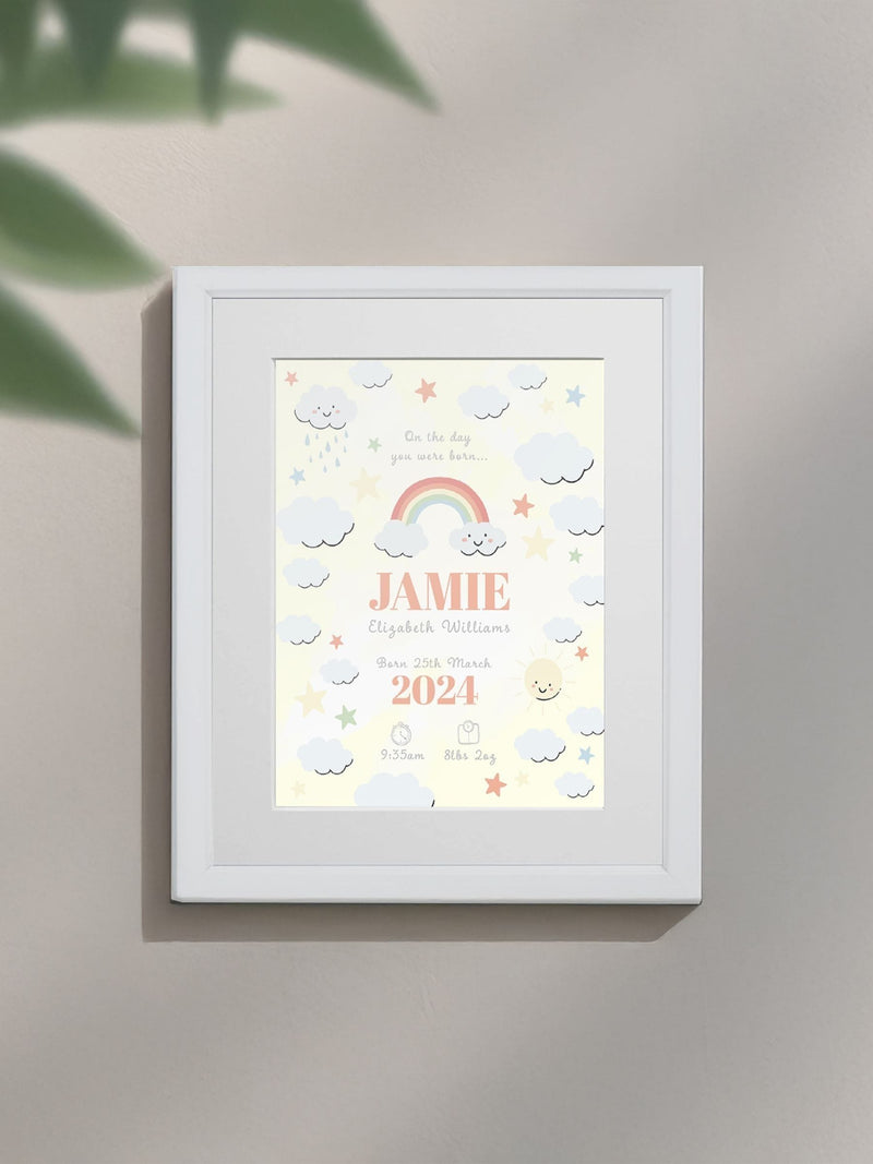 Jonnys Sister Personalised Rainbow Framed Print 12x10 inches, imported from the UK