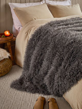 Next Furn Rowan Faux Fur Throw Grey - 175 x 130 cm- Buy online at McGrocer