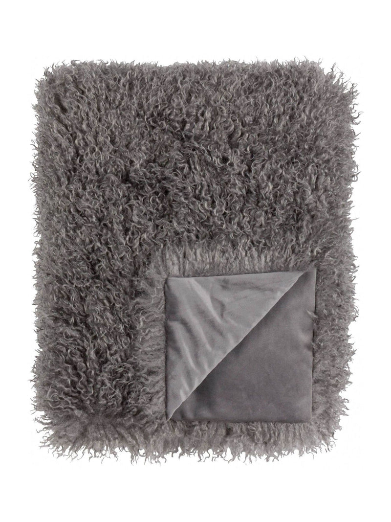 Furn Grey Rowan Faux Fur Throw 175x130cm - British product