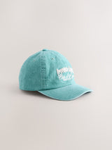Next Green Washed Cotton Baseball Cap with Embroidered Slogan (1-16yrs)- Buy online at McGrocer