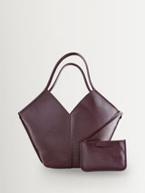 Next Hereu Studio Burgundy Calella Distressed Leather Tote- Buy online at McGrocer