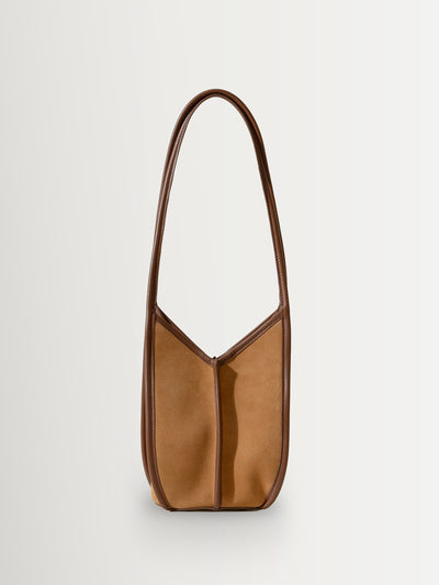 Next Hereu Studio Calella Bucket Suede Trimmed Shoulder Bag Tan/Chestnut- Buy online at McGrocer