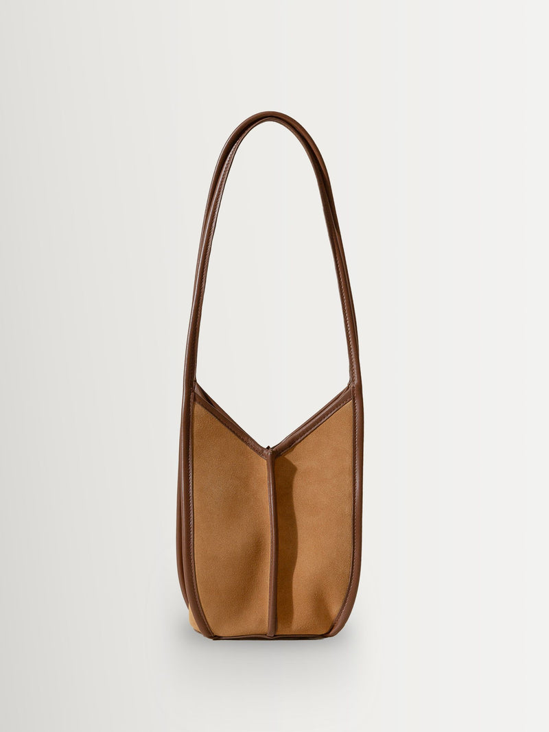 Hereu Calella bucket suede shoulder bag tan chestnut (British brand)