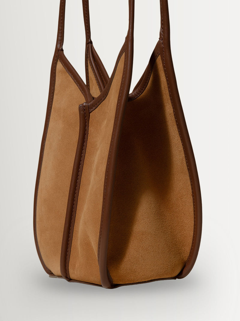 Hereu Calella bucket suede shoulder bag tan chestnut (British brand)