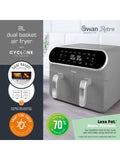 Swan Grey Retro Dual Basket Air Fryer ONE (British brand)