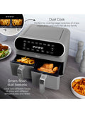 Swan Grey Retro Dual Basket Air Fryer ONE (British brand)