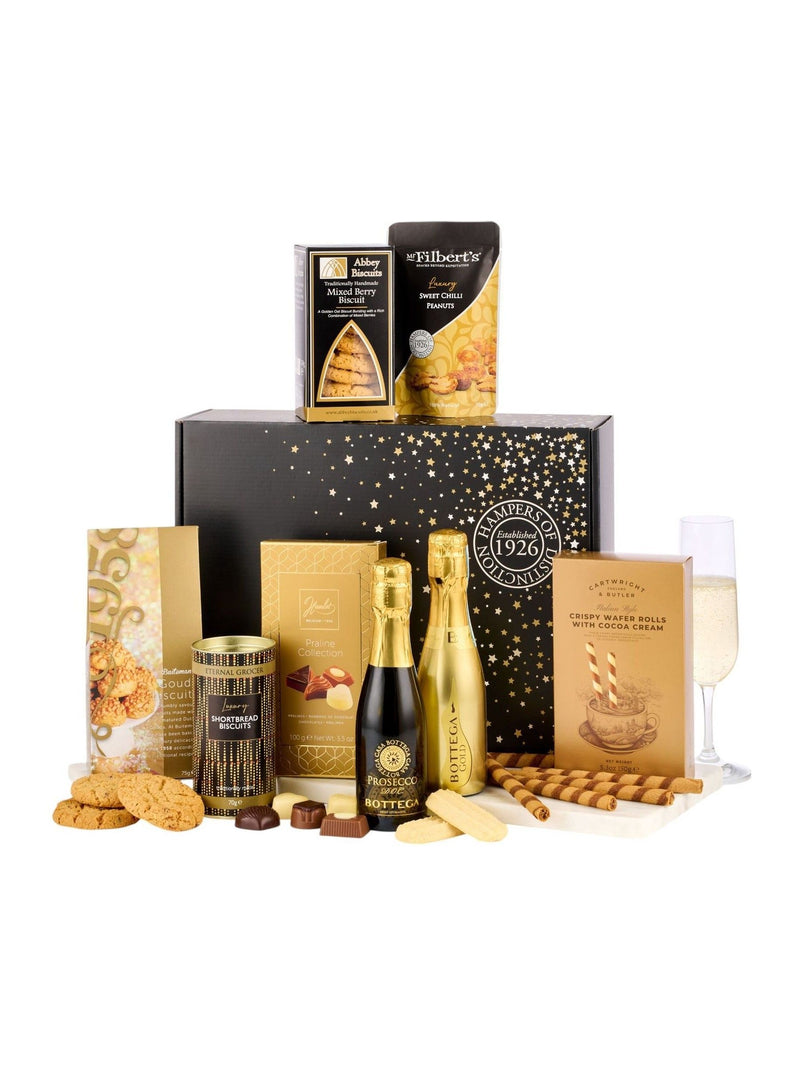Spicers of Hythe gift hamper with Prosecco and snacks (British brand)