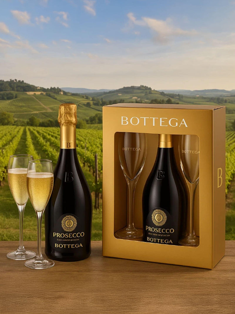 Bottega Prosecco Vintage Gift Set with 2 flutes 750ml, UK version