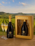 Bottega Prosecco Vintage Gift Set with 2 flutes 750ml, UK version