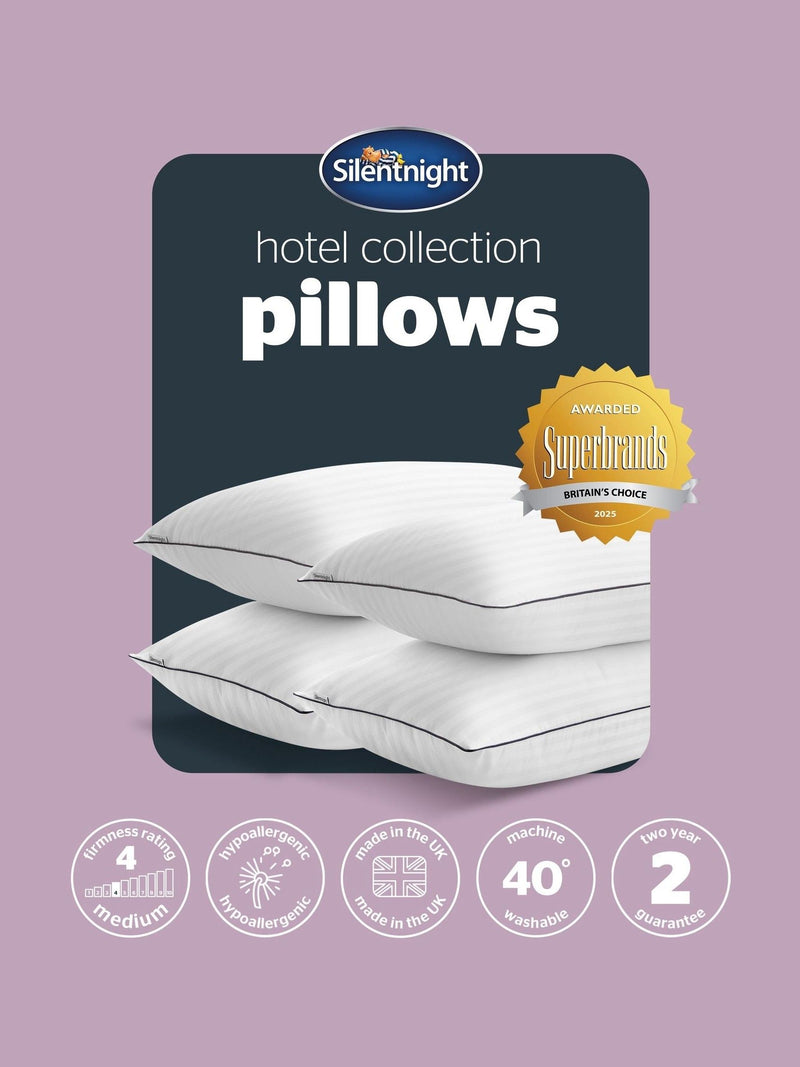 Silentnight Luxury Piped Hotel Collection pillows 4 pack (British brand)
