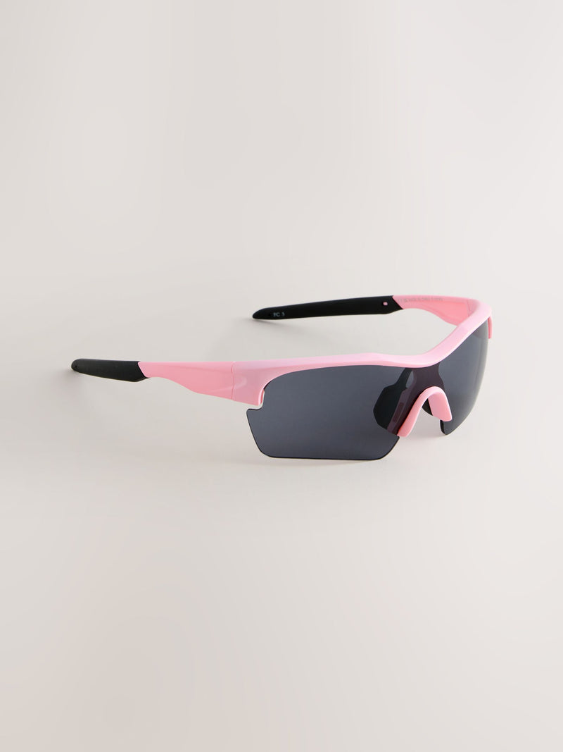 Pink sporty kids sunglasses with recycled materials, UK version