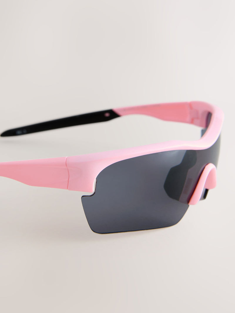 Pink sporty kids sunglasses with recycled materials, UK version