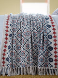 Joules Blue Cream Country Tiles throw 150x200cm, UK version