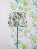 Designers Guild emerald Kyoto flower pleated lampshade, imported from the UK