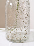 Designers Guild grey bubble glass table lamp pistachio jute linen shade (British brand)