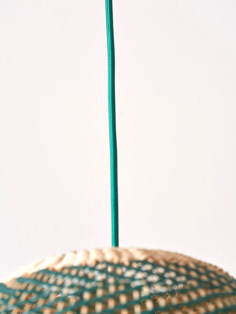 Designers Guild Emerald Brera rattan ceiling pendant, UK version