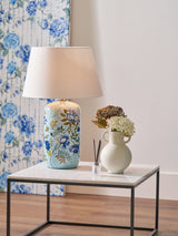 Next Designers Guild Blue Porcelaine de Chine Table Lamp Base and Shade Set- Buy online at McGrocer