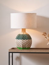 Next Designers Guild Emerald Brera Rattan Table Lamp- Buy online at McGrocer