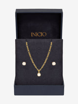 Next Inicio Gold Tone Opal Stone Pendant Set Gift Box- Buy online at McGrocer