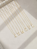 Inicio Gold Tone Mother of Pearl L Initial Pendant