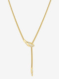 Gold Plated Crystal Snake Necklace with Lobster Clasp, 21-inch Chain