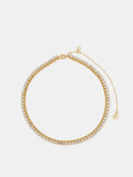 Gold-Plated Diamanté Choker Necklace with Lobster Clasp and Extender