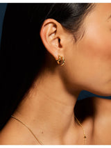 Accessorize Gold 2-Pack 14ct Gold-Plated Star Hoop Earrings