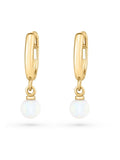 Beaverbrooks Gold 9ct gold freshwater cultured pearl huggie hoop earrings - British product