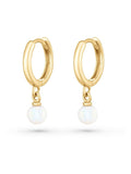 Beaverbrooks Gold 9ct gold freshwater cultured pearl huggie hoop earrings - British product