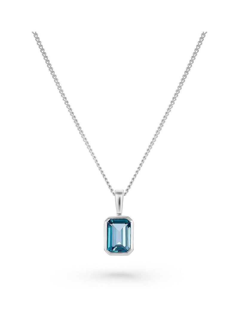 Beaverbrooks white gold topaz pendant 45cm - British product