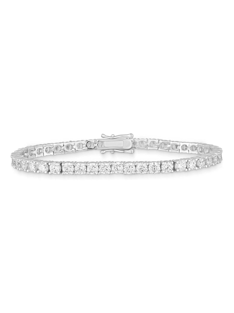 Beaverbrooks Sterling Silver Plated Cubic Zirconia Tennis Bracelet