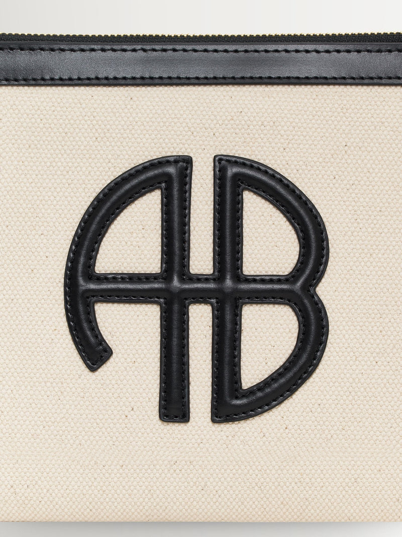 ANINE BING Lili pouch in white natural canvas, UK version