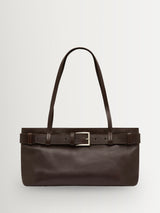 Next St Agni Brown Belt Detail Baguette Bag- Buy online at McGrocer