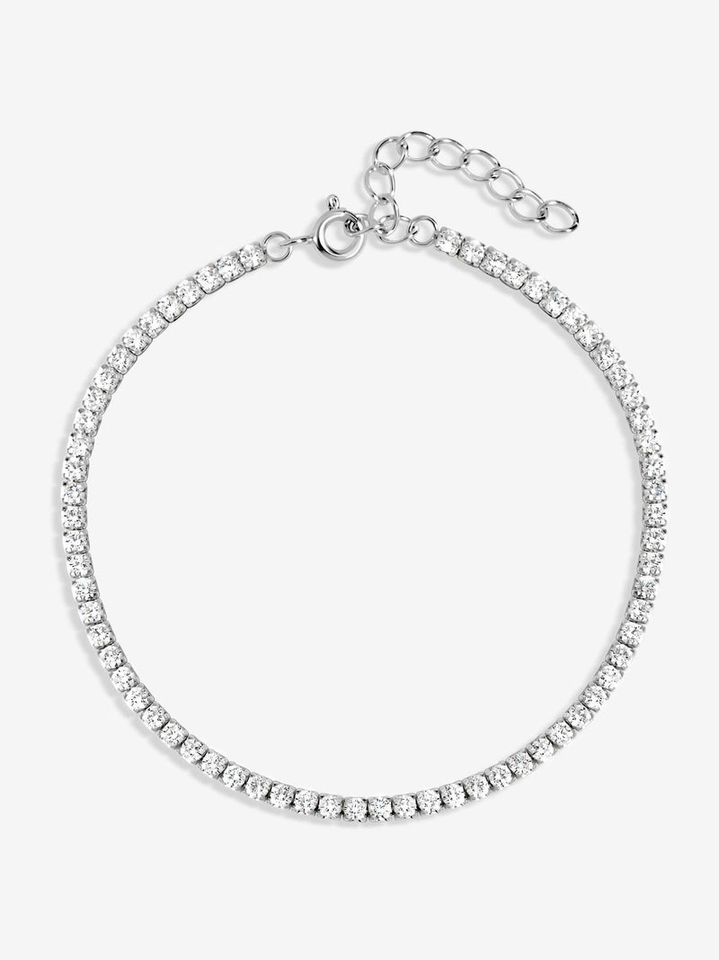 Simply Silver 925 Sterling Silver Cubic Zirconia Fine Tennis Bracelet