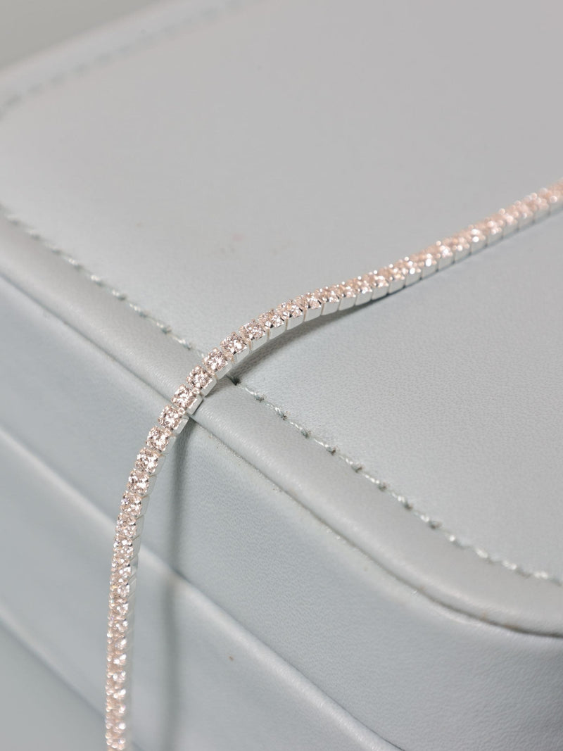 Simply Silver 925 Sterling Silver Cubic Zirconia Fine Tennis Bracelet