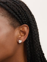 Next Simply Silver 925 Sterling Silver Cubic Zirconia Heart Stud Earrings 10mm- Buy online at McGrocer
