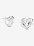 Simply Silver sterling silver heart stud earrings with cubic zirconia 10mm (British brand)