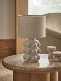 White bobble rechargeable table lamp (British brand)