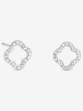 Simply Silver Christmas cracker with open clover earrings (British brand)